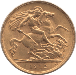 1912 GOLD HALF SOVEREIGN ( AUNC ) - Half Sovereign - Cambridgeshire Coins