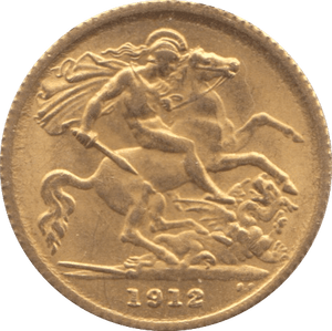 1912 GOLD HALF SOVEREIGN ( AUNC ) - HALF SOVEREIGN - Cambridgeshire Coins