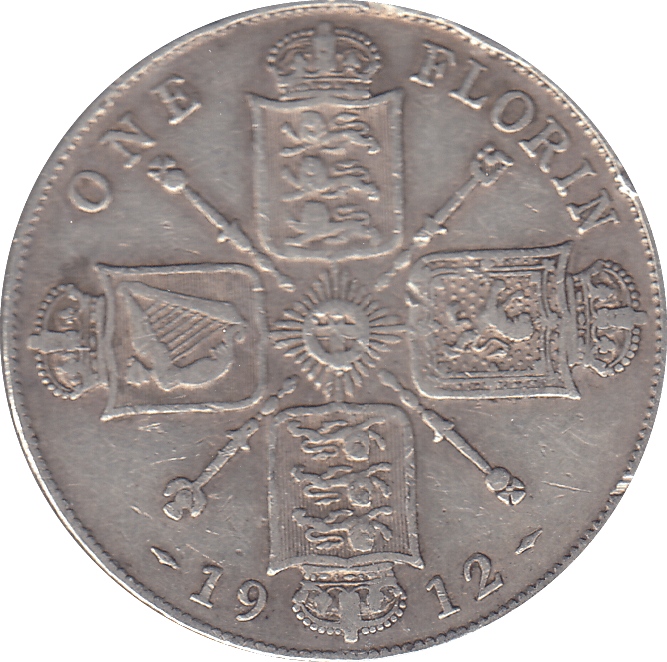 1912 ONE FLORIN ( VF ) - FLORIN - Cambridgeshire Coins