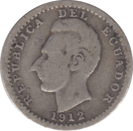 1912 SILVER 2.5 SUCRES ECUADOR REPUBLIC - SILVER WORLD COINS - Cambridgeshire Coins