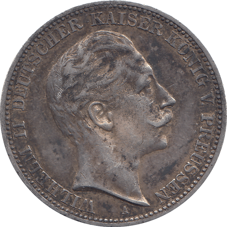 1912 SILVER 3 MARKS GERMANY - SILVER WORLD COINS - Cambridgeshire Coins