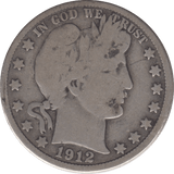 1912 SILVER HALF DOLLAR USA - SILVER WORLD COINS - Cambridgeshire Coins
