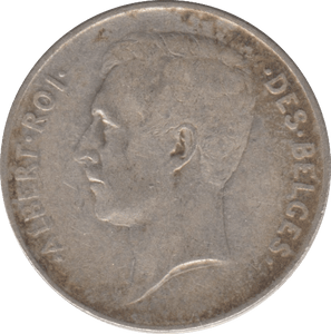1912 SILVER ONE FRANC BELGIUM - SILVER WORLD COINS - Cambridgeshire Coins