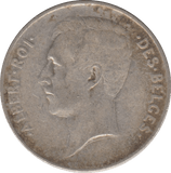 1912 SILVER ONE FRANC BELGIUM - SILVER WORLD COINS - Cambridgeshire Coins