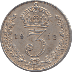 1912 SILVER THREEPENCE ( EF ) - THREEPENCE - Cambridgeshire Coins