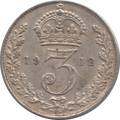 1912 SILVER THREEPENCE ( EF ) - THREEPENCE - Cambridgeshire Coins