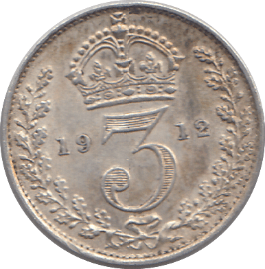 1912 SILVER THREEPENCE ( EF ) - THREEPENCE - Cambridgeshire Coins