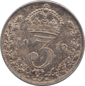 1912 SILVER THREEPENCE ( EF ) - THREEPENCE - Cambridgeshire Coins