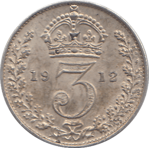 1912 SILVER THREEPENCE ( UNC ) - THREEPENCE - Cambridgeshire Coins