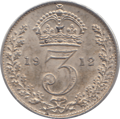 1912 SILVER THREEPENCE ( UNC ) - THREEPENCE - Cambridgeshire Coins