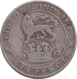 1912 SIXPENCE ( NF ) - SIXPENCE - Cambridgeshire Coins