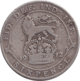 1912 SIXPENCE ( NF ) - SIXPENCE - Cambridgeshire Coins