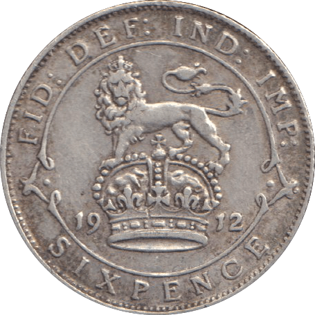 1912 SIXPENCE ( VF ) - SIXPENCE - Cambridgeshire Coins