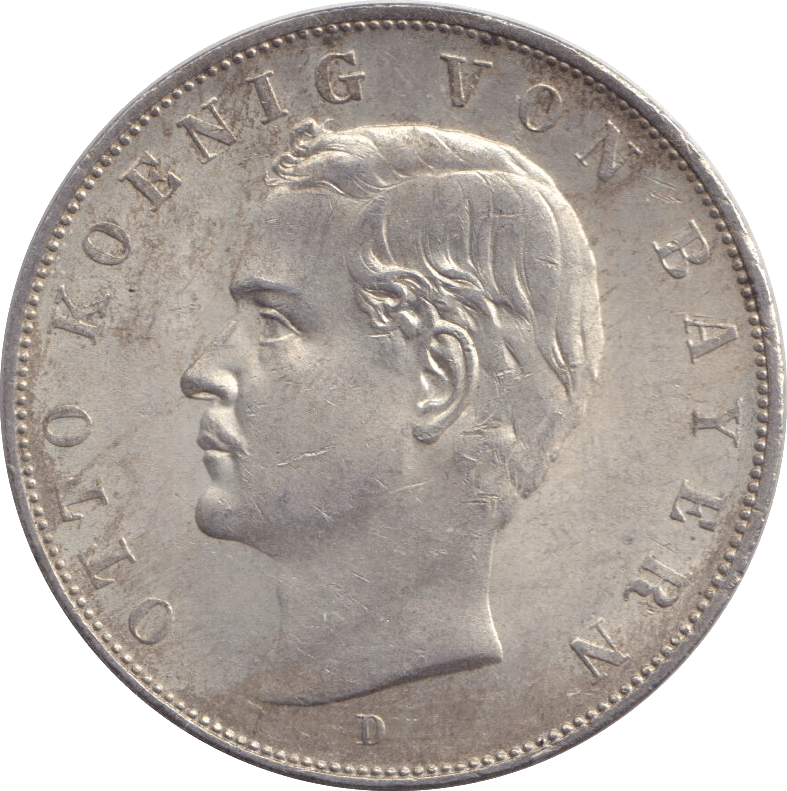 1912 THREE MARK BAVARIA - SILVER WORLD COINS - Cambridgeshire Coins