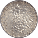 1912 THREE MARK BAVARIA - SILVER WORLD COINS - Cambridgeshire Coins