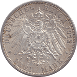 1912 THREE MARK BERLIN A - SILVER WORLD COINS - Cambridgeshire Coins