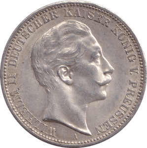 1912 THREE MARK BERLIN A - SILVER WORLD COINS - Cambridgeshire Coins