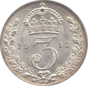 1912 THREEPENCE ( AUNC ) - THREEPENCE - Cambridgeshire Coins