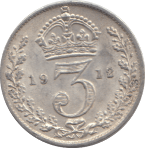 1912 THREEPENCE ( EF ) - THREEPENCE - Cambridgeshire Coins