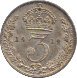 1912 THREEPENCE ( EF ) - THREEPENCE - Cambridgeshire Coins