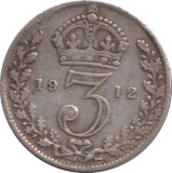 1912 THREEPENCE ( FINE ) - THREEPENCE - Cambridgeshire Coins