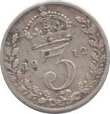 1912 THREEPENCE ( FINE ) - THREEPENCE - Cambridgeshire Coins