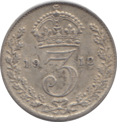 1912 THREEPENCE ( GVF ) - THREEPENCE - Cambridgeshire Coins