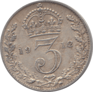 1912 THREEPENCE ( GVF) - THREEPENCE - Cambridgeshire Coins