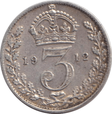 1912 THREEPENCE ( VF ) - THREEPENCE - Cambridgeshire Coins