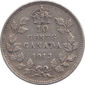1913 10 CENTS CANADA - WORLD COINS - Cambridgeshire Coins