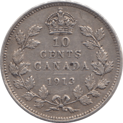1913 10 CENTS CANADA - WORLD COINS - Cambridgeshire Coins