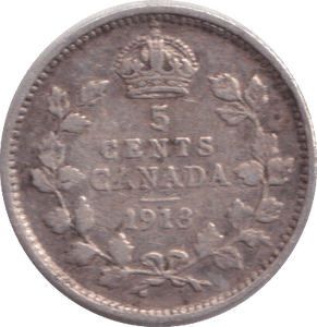 1913 5 CENTS CANADA - WORLD COINS - Cambridgeshire Coins