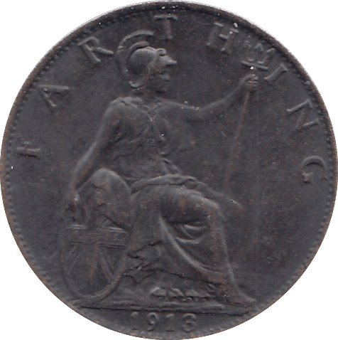 1913 FARTHING ( AUNC ) - FARTHING - Cambridgeshire Coins