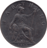 1913 FARTHING ( AUNC ) - FARTHING - Cambridgeshire Coins