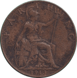 1913 FARTHING ( GF ) - FARTHING - Cambridgeshire Coins