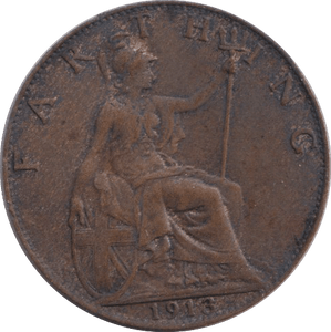 1913 FARTHING ( VF ) - FARTHING - Cambridgeshire Coins