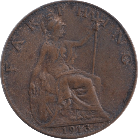 1913 FARTHING ( VF ) - FARTHING - Cambridgeshire Coins