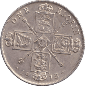 1913 FLORIN ( EF ) - FLORIN - Cambridgeshire Coins