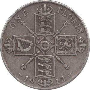1913 FLORIN ( FINE ) - FLORIN - Cambridgeshire Coins