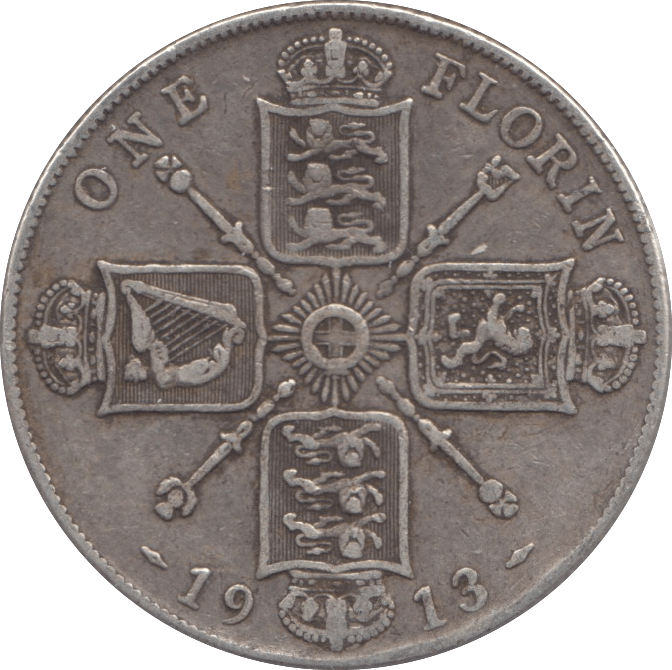 1913 FLORIN ( FINE ) - FLORIN - Cambridgeshire Coins