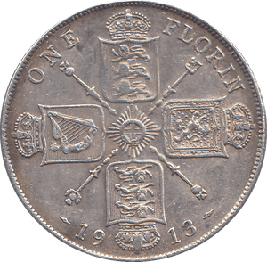 1913 FLORIN ( GVF ) - FLORIN - Cambridgeshire Coins