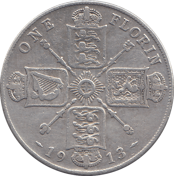 1913 FLORIN ( VF ) - FLORIN - Cambridgeshire Coins