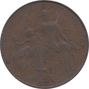 1913 FRANCE 10 CENTS - WORLD COINS - Cambridgeshire Coins