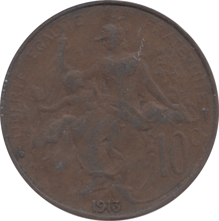 1913 FRANCE 10 CENTS - WORLD COINS - Cambridgeshire Coins