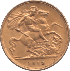 1913 GOLD HALF SOVEREIGN ( UNC ) - HALF SOVEREIGN - Cambridgeshire Coins
