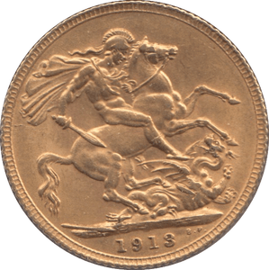 1913 GOLD SOVEREIGN ( AUNC ) 1 - Sovereign - Cambridgeshire Coins
