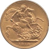 1913 GOLD SOVEREIGN ( AUNC ) - SOVEREIGN - Cambridgeshire Coins
