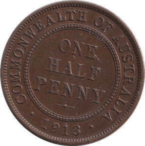 1913 HALF PENNY - WORLD COINS - Cambridgeshire Coins