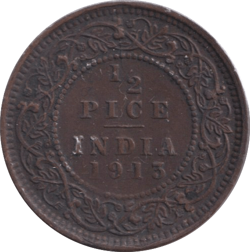 1913 HALF PICE INDIA - WORLD COINS - Cambridgeshire Coins