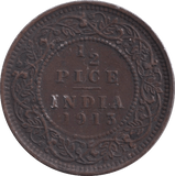 1913 HALF PICE INDIA - WORLD COINS - Cambridgeshire Coins